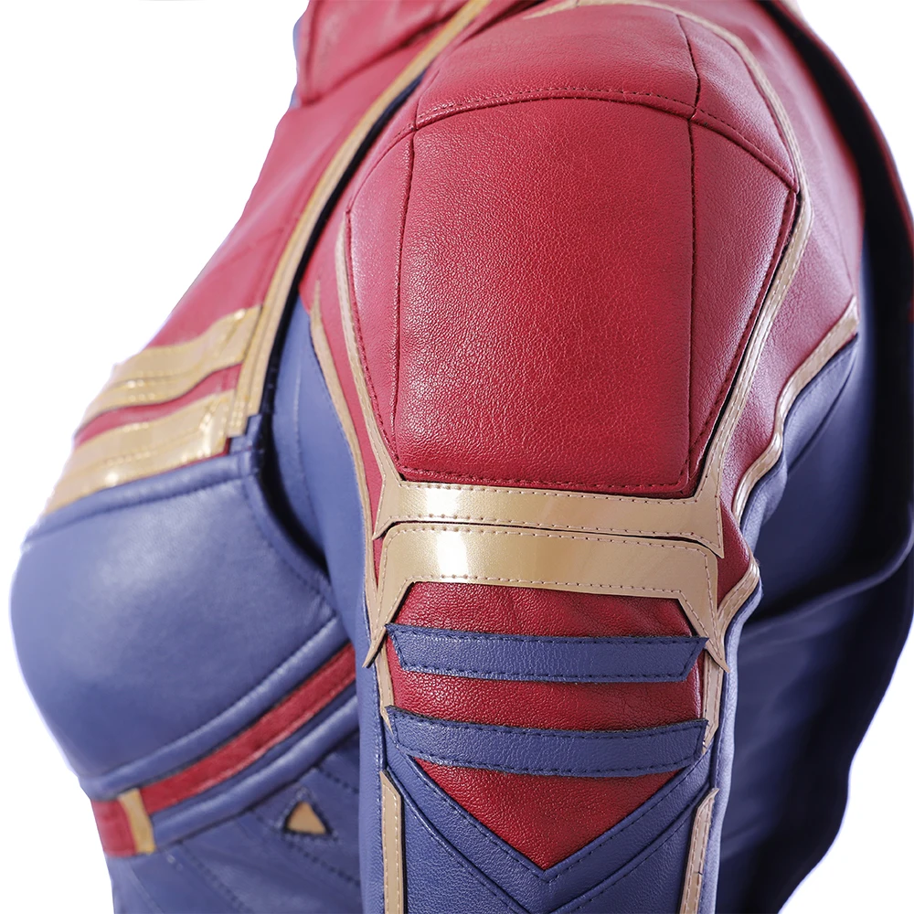 MMGG Хэллоуин капитан, для косплея Marvel Carol Danvers Косплей Костюм кожаный комбинезон высокого качества изготовление под заказ размер