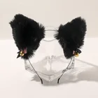 7 цветов красивые кошачьи ушки для маскарада Хэллоуина косплея кошачьи уши костюм для вечерние бант колокольчик головной убор повязка на голову аксессуары для волос