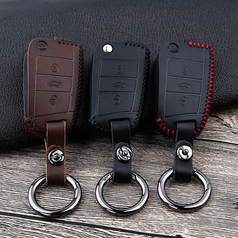 Чехол для автомобильного ключа Volkswagen VW Golf 7 mk7 POLO Bora Passat Tiguan Seat Ibiza Leon 5F fr 2 Skoda Octavia A5