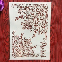 a4 29 21cm diagonal floral diy stencils wall painting scrapbook coloring embossing album decorative paper card template