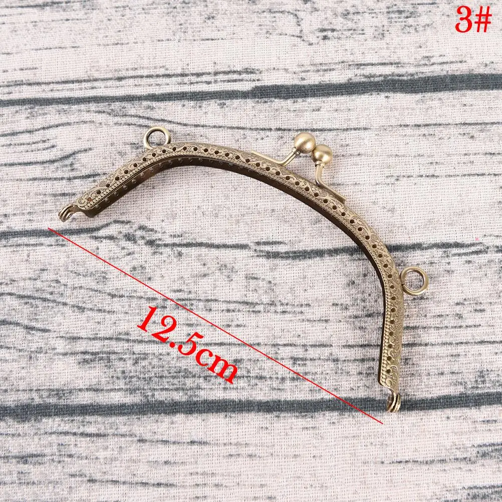 

20cm Arch Metal Purse Frame Handle For Clutch Bag Making Kiss Clasp Lock Antique Bronze Tone Bags Hardware Handbag Accessories