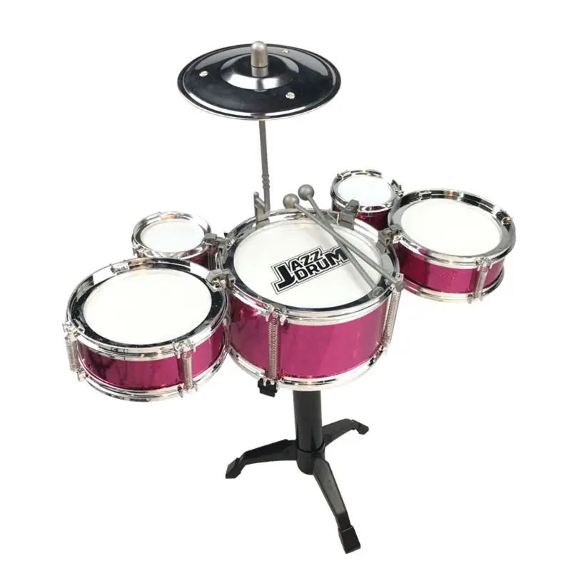 

Kids Jazz Drum Set Musical Educational Instrument Mini Band Play Toy with Sticks L9CD