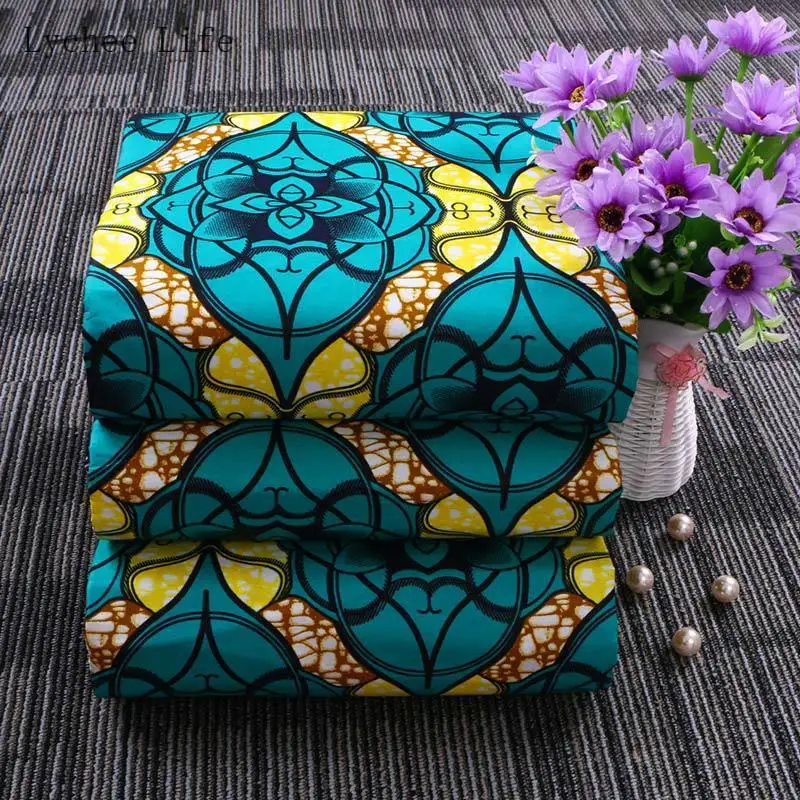 Lychee Life Винтажная с цветочным принтом нигерийская ткань Анкара Африканский Воск