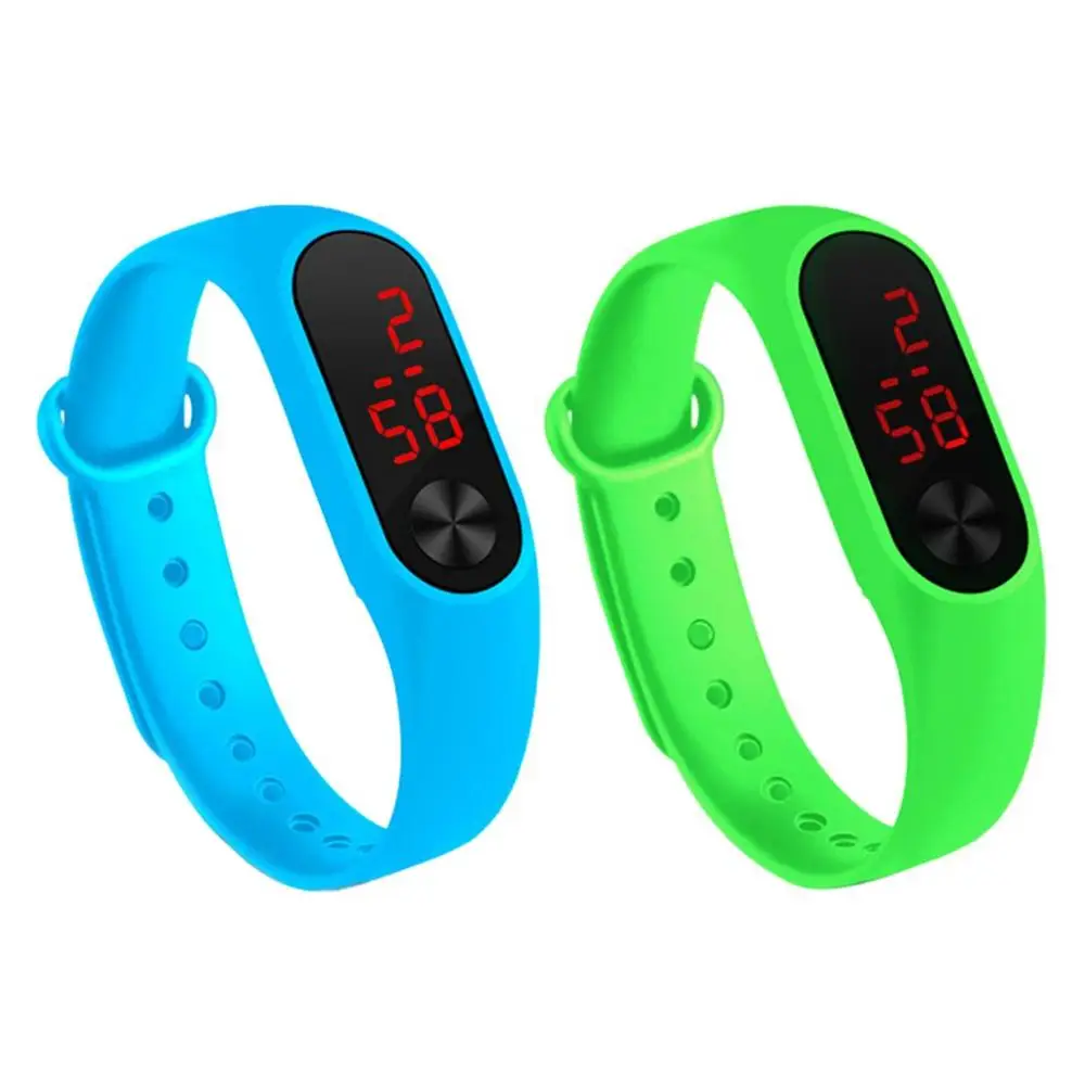 Мужские и женские повседневные спортивные часы браслет белый светодиодный