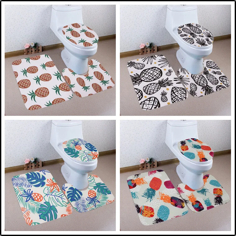 3 шт./компл. Ванная комната Комплект ковриков для стульчак унитаза Нескользящие