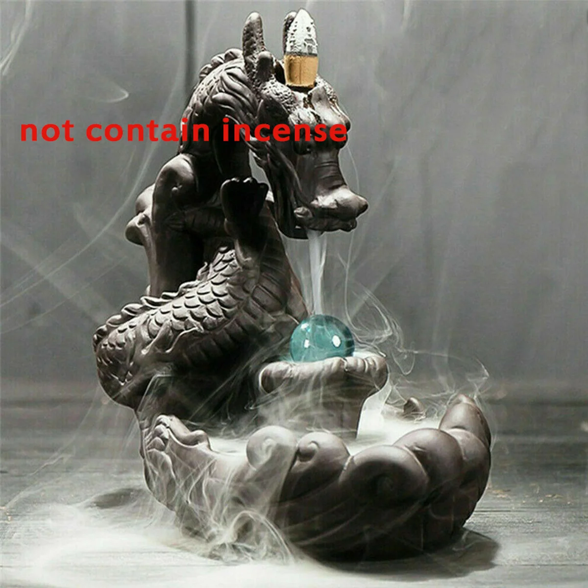 Lucky Dragon Waterfall Reflux Incense Burner Ceramic Handicraft Ornaments Supply Tea Ceremony Office Home | Дом и сад