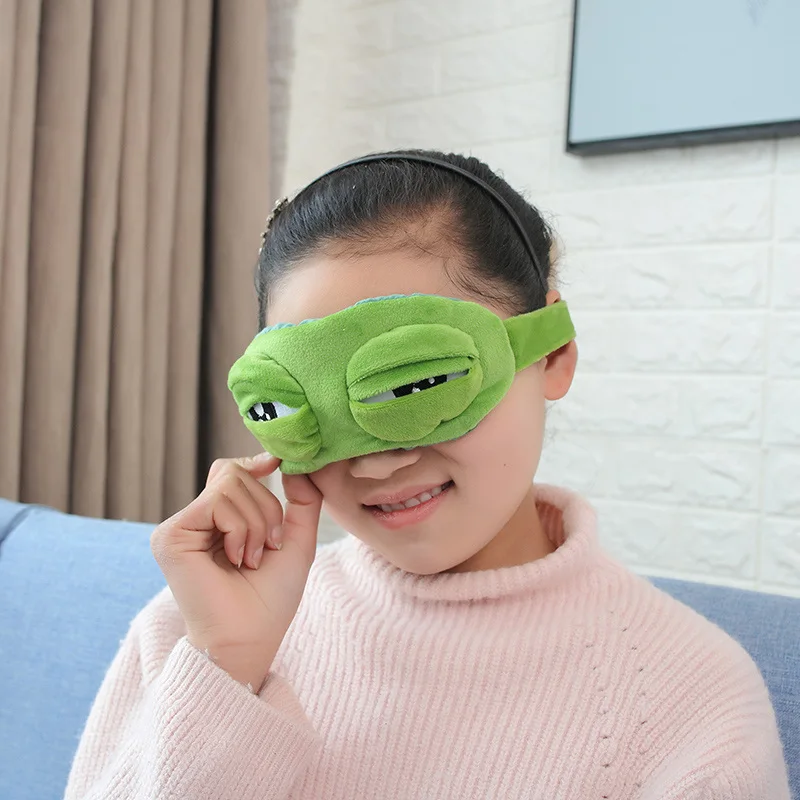 eye mask 1 шт. лягушка мешок маска для глаз лоток забавная креативная грубая лягушка плюшевая 3D крышка плюшевая маска для сна милый подарок аниме милая кавайная Рождественская игрушка - Цвет: eye mask