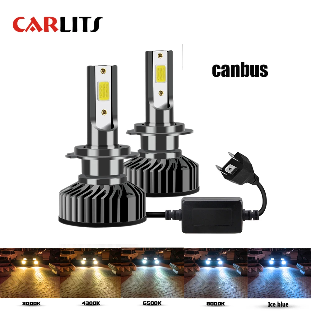 Светодиодные лампы CARLITS H7 для Фар H4 Led H1 H3 H8 H11 9005 HB3 9006 HB4 9007 COB 6500 лм K 12 В