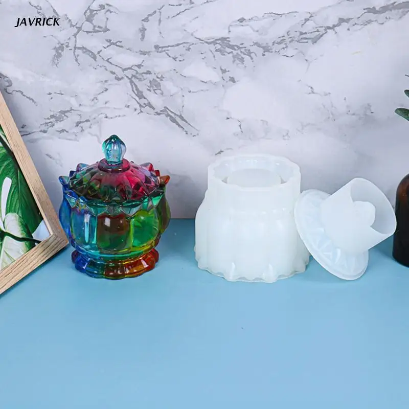 

Resin Mould Casting Craft 3D Glass Jar Storage Box Mold for Jewelry Storage