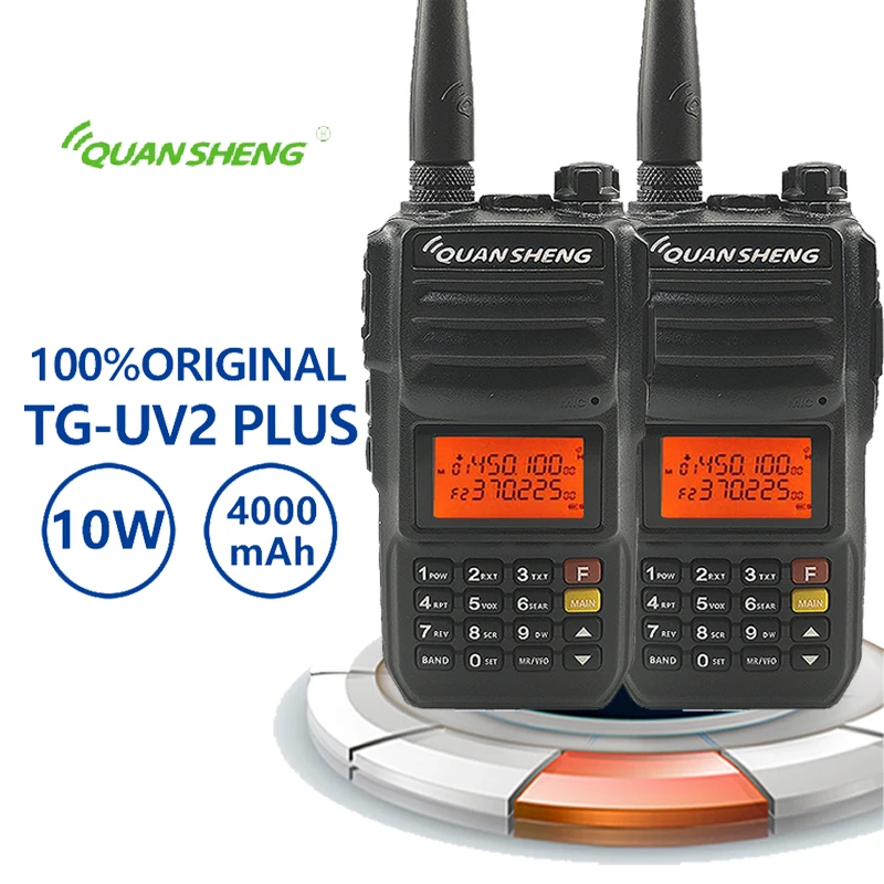 Рация QuanSheng TG UV2 Plus дальность передачи 10 км большая батарея Вт 4000 мАч 2 шт.|Рации| |