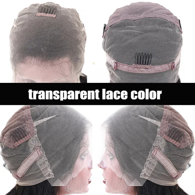 Transparent Lace Кудрявый прямой 250 плотность бесклеевой полный кружевной парик бразильский предварительно сорванный полный кружевной человеческие волосы парики с детскими волосами Ever beauty - Цвет: Transparent Lace