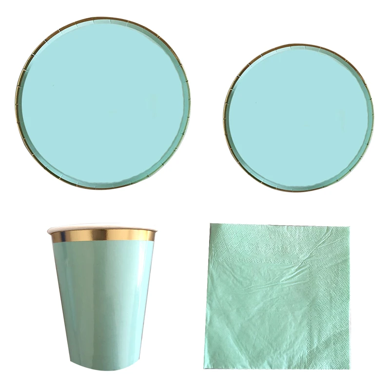 64 шт./компл. одноразовая столовая посуда из бумаги столовые приборы набор