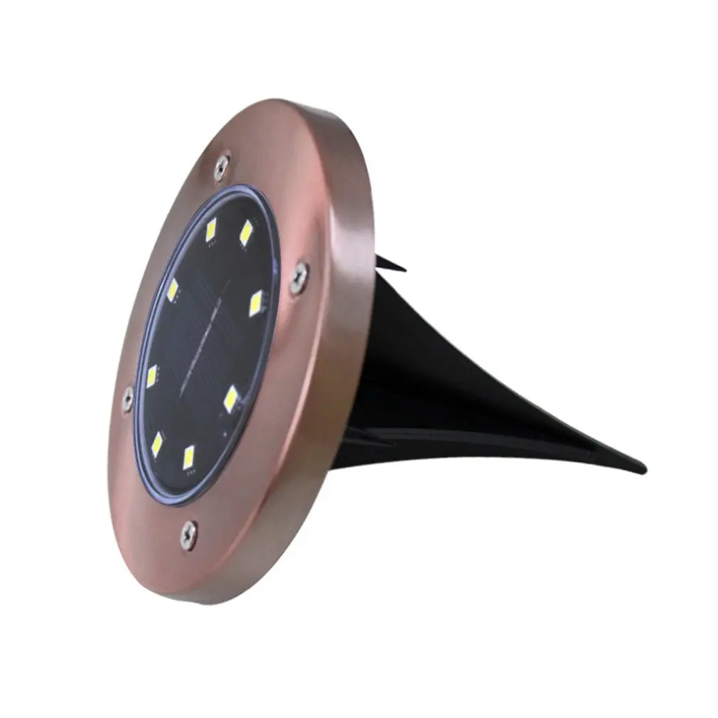 Водонепроницаемый Бронзовый подземный светильник на солнечной батарее 8