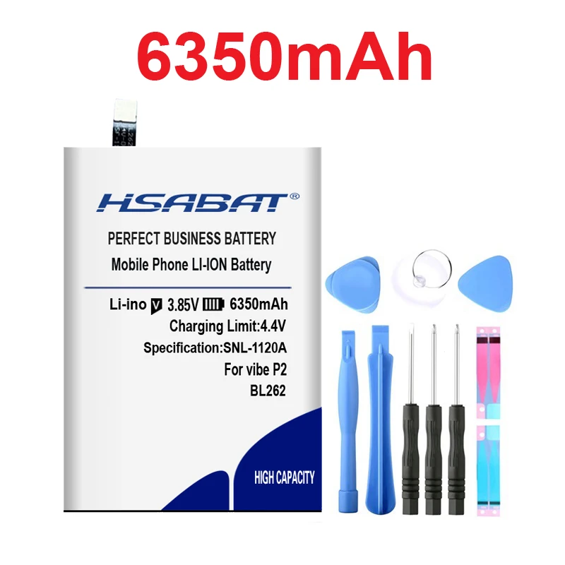 HSABAT BL262 6350 мА/ч, Батарея для lenovo Vibe P2 P2C72 P2A42 батареи