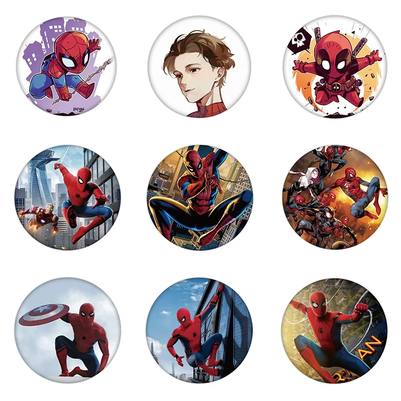 9 шт оптом микс мультфильм Марвел герой пластиковые Броши Для детей день рождения