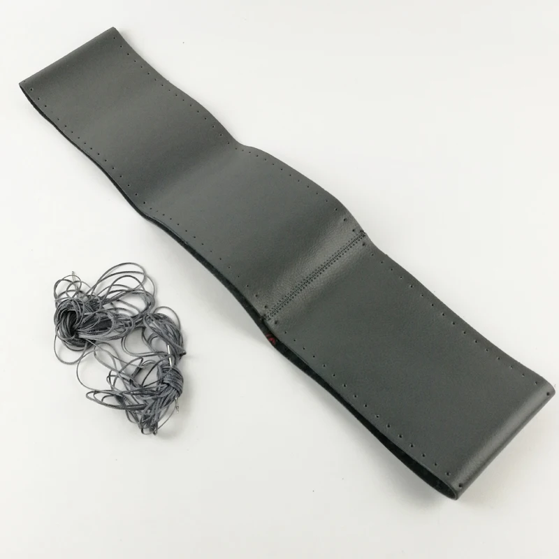 1 шт. Натуральная Воловья кожа кожаное рулевое колесо Ручное шитье голубой серый