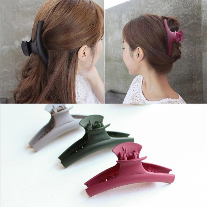 

Frosted Large Hair Claw Vintage Acrylic Hair Clips For Women Solid Color Crab Hair Clip Girls Simple Hair Accessories Headdress