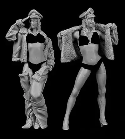 Неокрашенный комплект 1/35 65 мм для девушек из американской эпохи летняя фигурка
