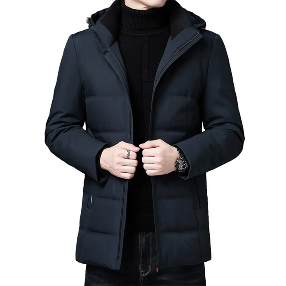 

Men Padded Jacket Medium-Long Fashion Warm Overcoat Men Hooded Coat Men's Winter Jacket