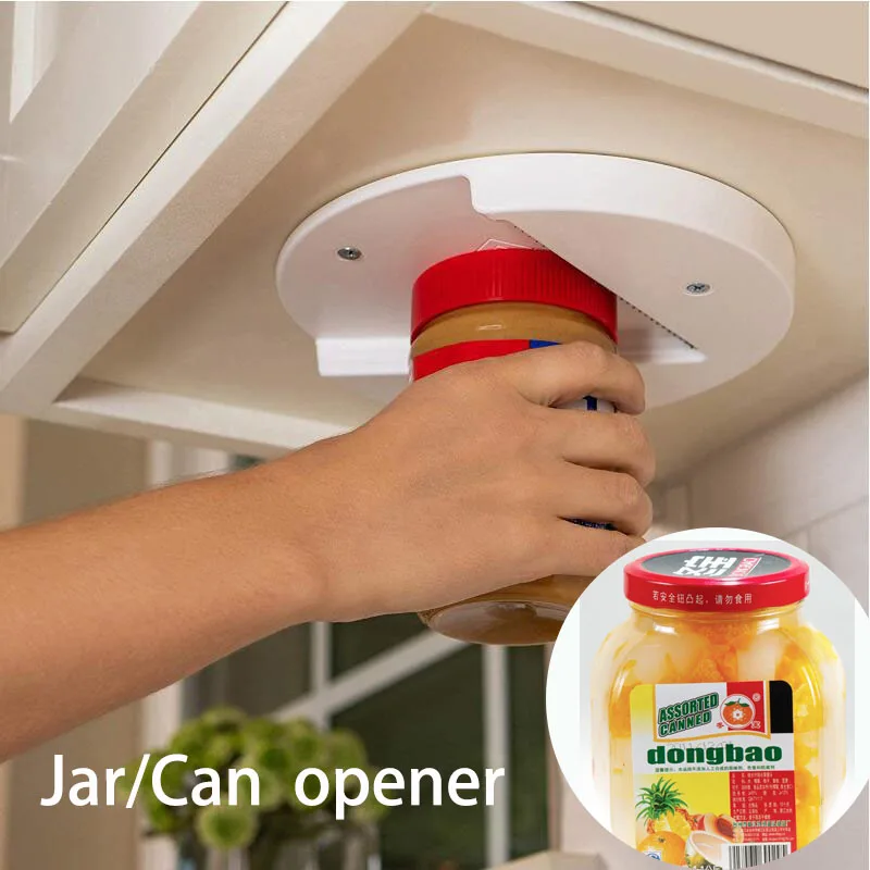 

Jar Opener Multi-function Cap Opener Under Cabinet Professional Lid Cans Steel Opener convenient kitchen gadget dropshipping