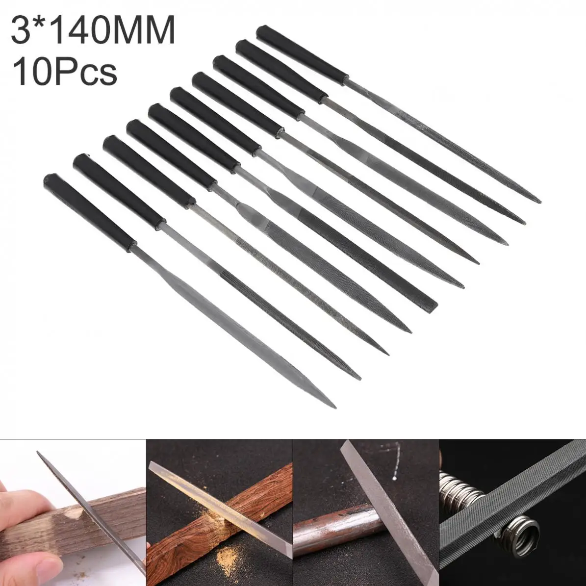 10 шт./лот 140 мм набор стальных полукруглых плоских треугольных квадратных