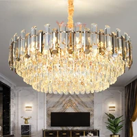 modern crystal chandelier lamp k9 led hanging lighting fixture suspension luminaire living dining room pendant lights restaurant