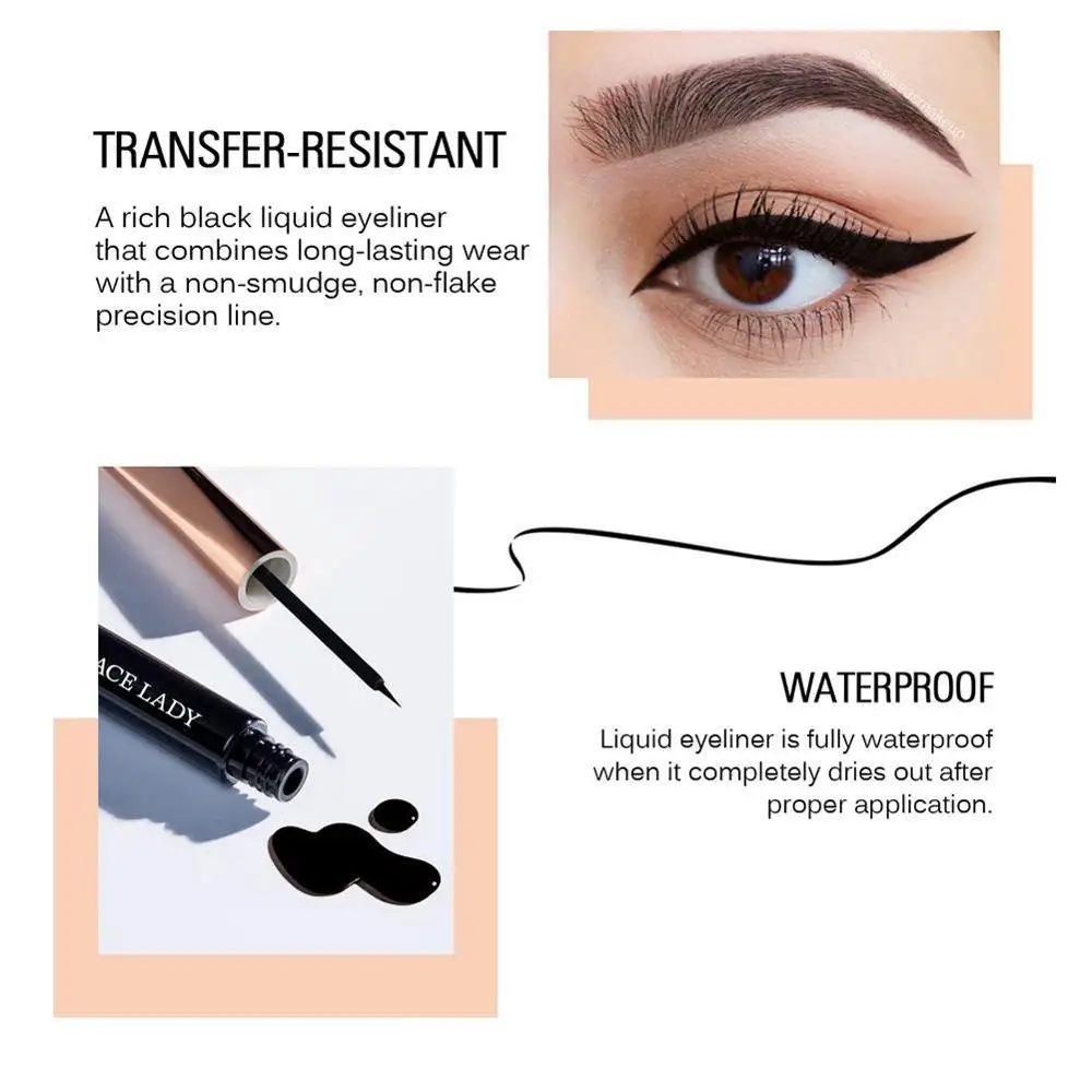 Горячая жидкая подводка для глаз Карандаш Водонепроницаемый Черный сухой maquiagem