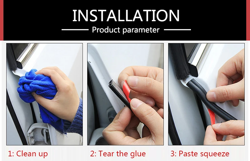 

4 Meters Shape B P Z Big D Car Door Seal Strip EPDM Rubber Noise Insulation Weatherstrip Soundproof Car Seal Strong adhensive