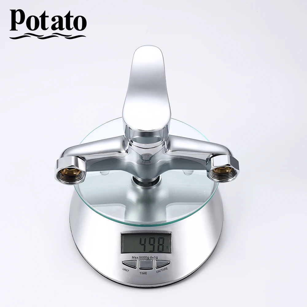 potato bathroom faucets economic type cheap tap wall mounted hot and cold water faucet for bathroom with shower head p21214 free global shipping