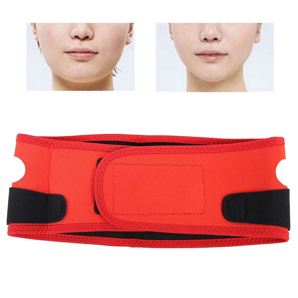 

Red Adjustable Breathable Face Tightening Lifting Belt Elastic Face Shaping Slimming Bandage Fit Face Shape And Aweat Absorption