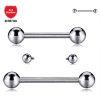 1pcs f136 titanium alloy earrings small ball screws earrings ear bone nails lip cartilage piercing human jewelry