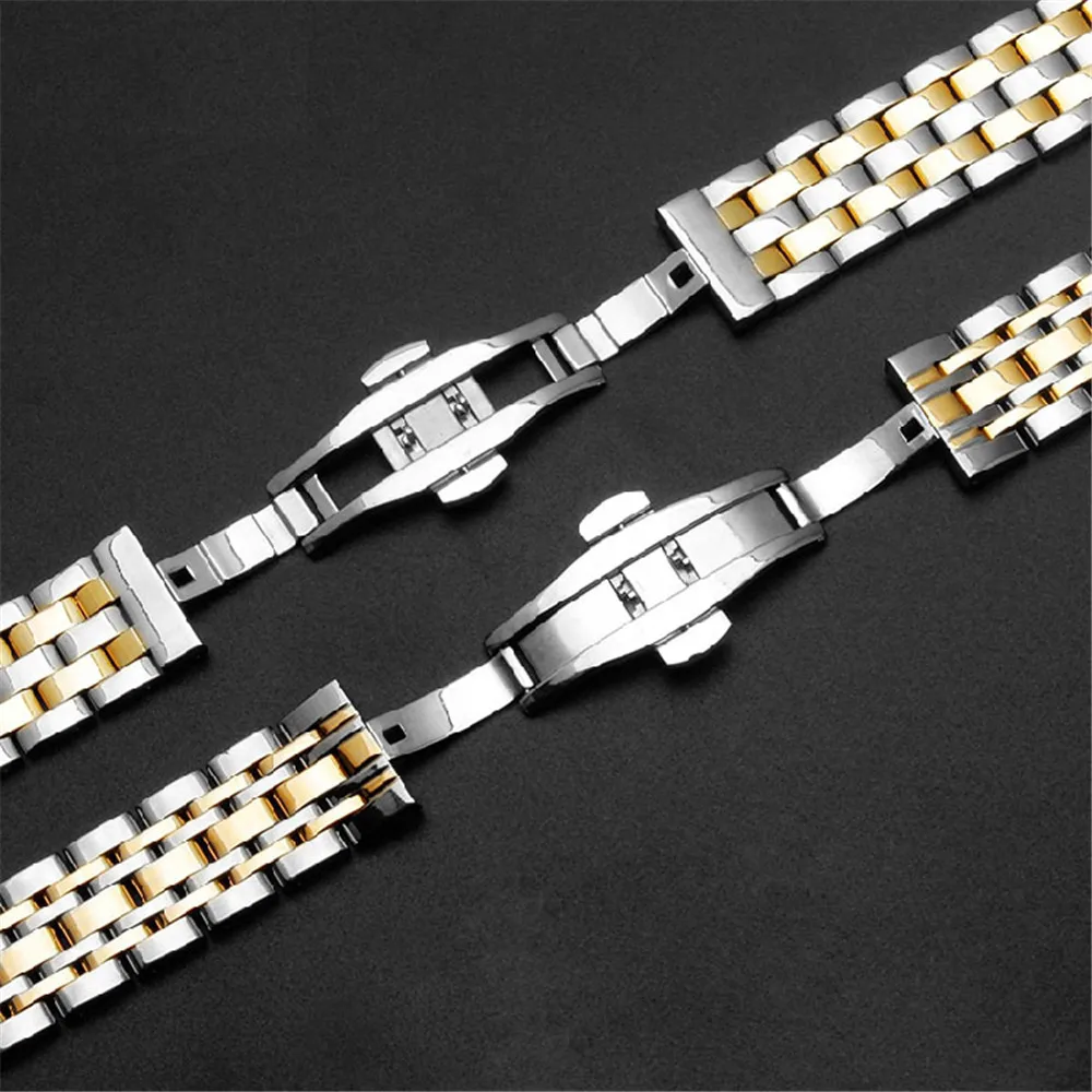 Ремешок из нержавеющей стали для часов металлический звеньевой браслет наручных