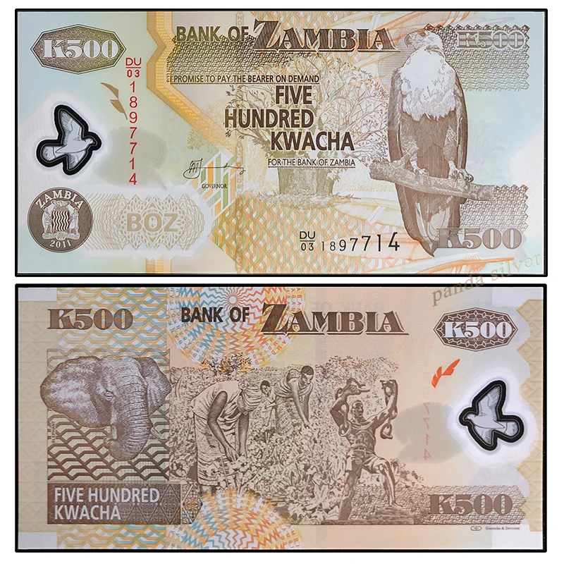 Zambia 11 шт полимерных заметок из разных стран набор, UNC оригинальные полимерные заметки - Цвет: Zambia