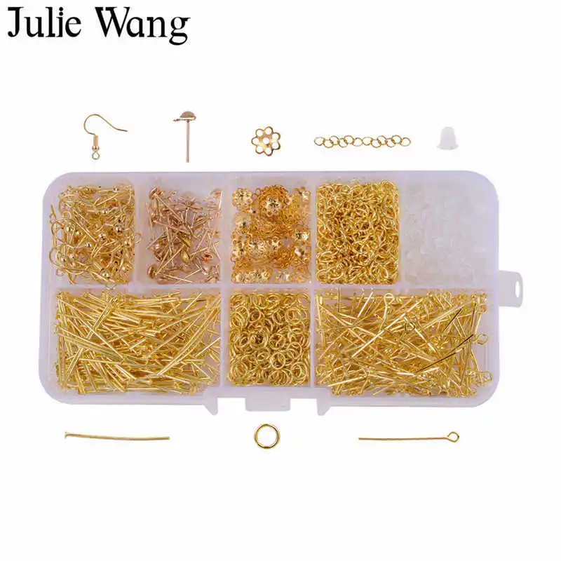 Julie Wang 1 коробка прыгающие кольца ушной крючок игла короткая цепочка бусина шапка