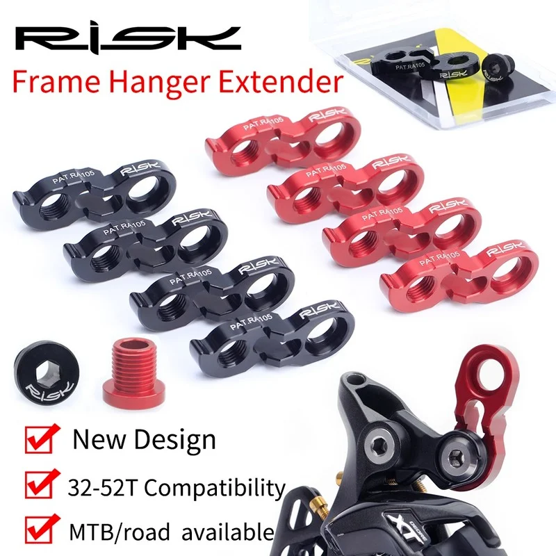 

RISK Rear Derailleur Hanger Extender Kit Bike Tail Hook Extension Aluminum Cycling Derailleur Adapter Bicycle Parts 40T 42T 46T