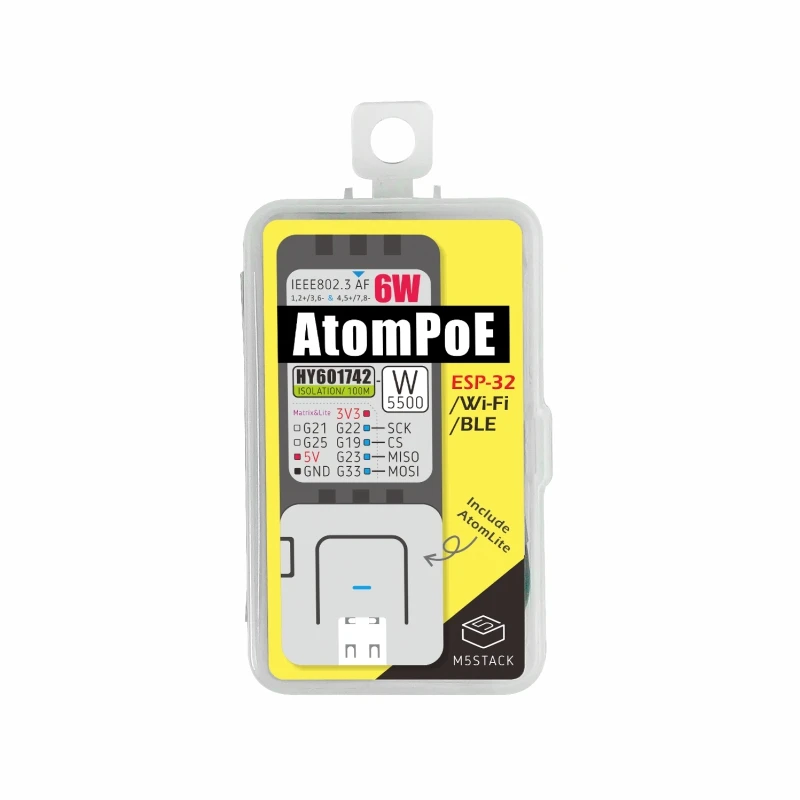 Официальный комплект M5Stack ATOM PoE с W5500 (HY601742E) плата расширения управления Ethernet TCP/IP |