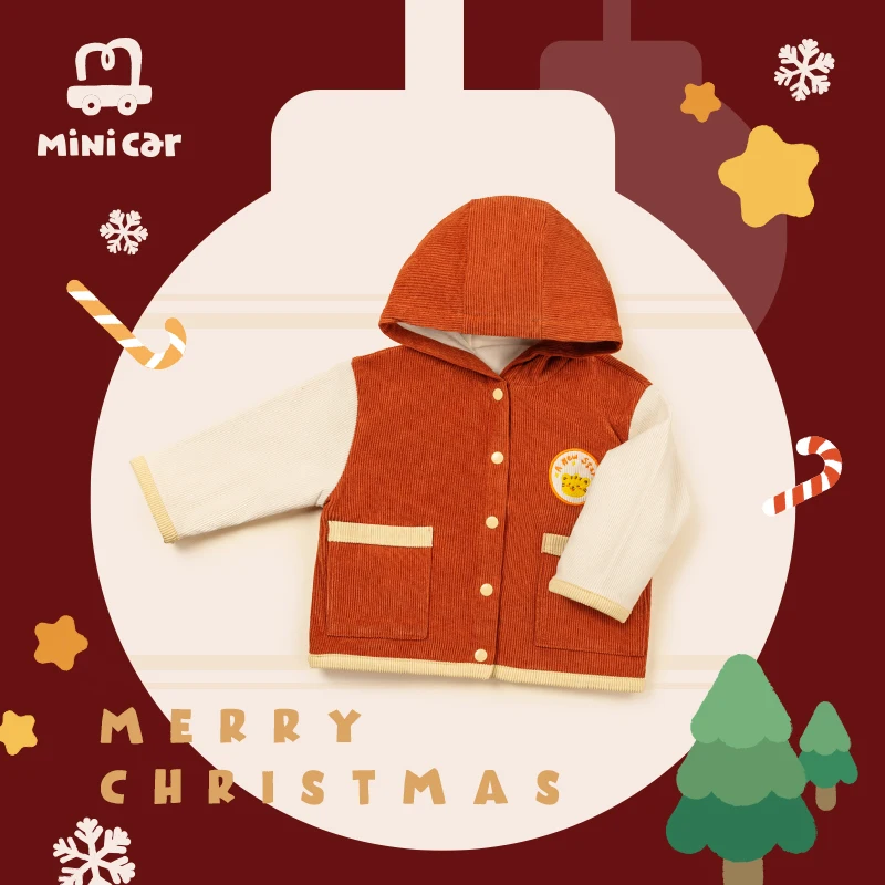 

Новогодняя одежда для маленьких мальчиков и девочек, милая плюшевая шапка, зимняя теплая Вельветовая повседневная униформа для малышей, ку...