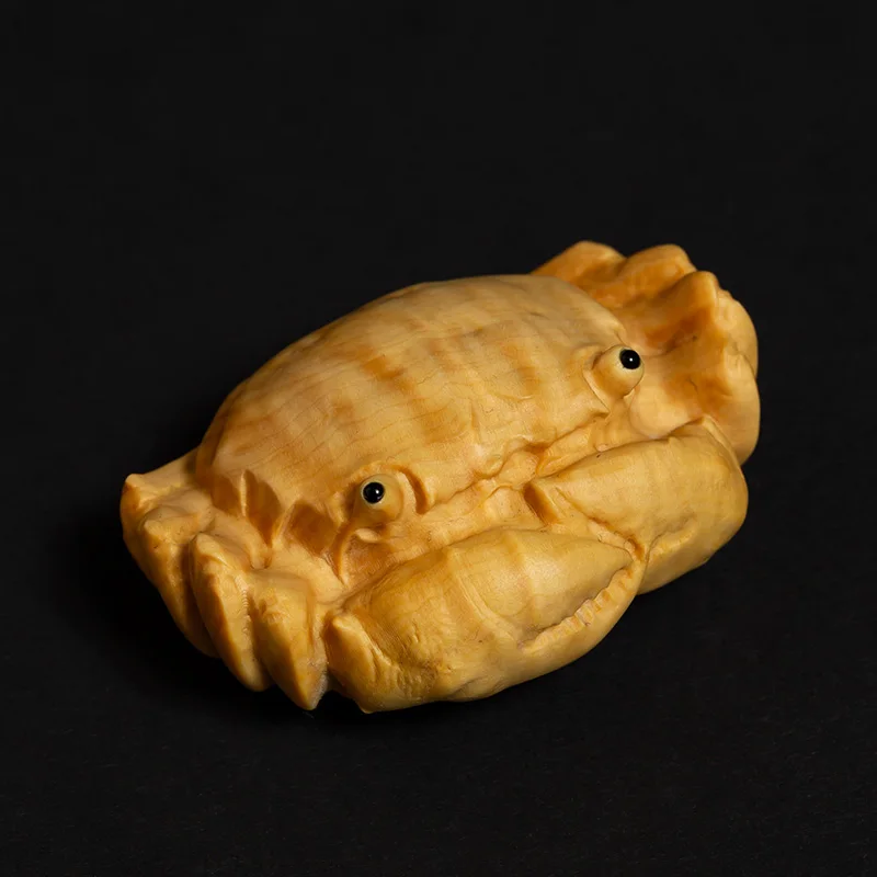 Фэн шуй настоящая деревянная статуя животного краба скульптура домашний