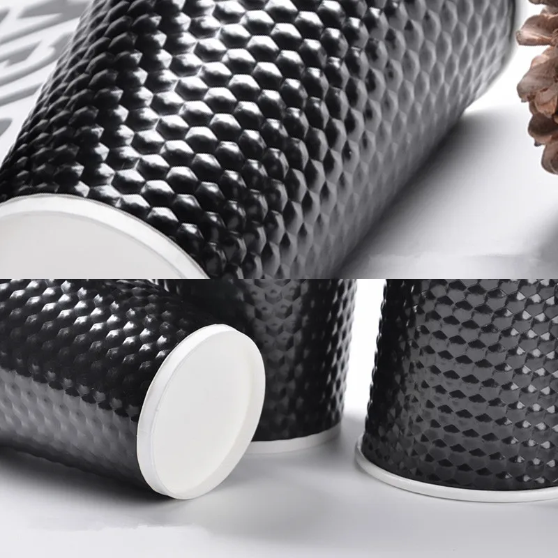 50 шт. Высококачественная утолщенная черная одноразовая кофейная чашка 12 унций