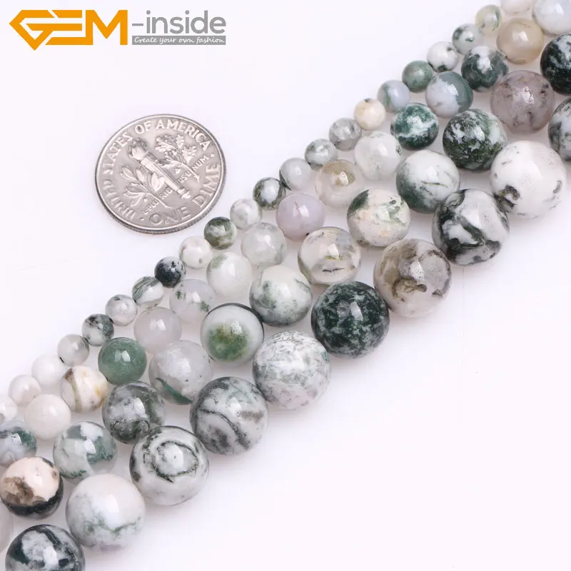 Круглый зеленый мох из натурального камня 4 10 мм бусины для изготовления