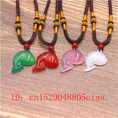 Натуральный зеленый китайский нефритовый Дельфин кулон агат ожерелье модное