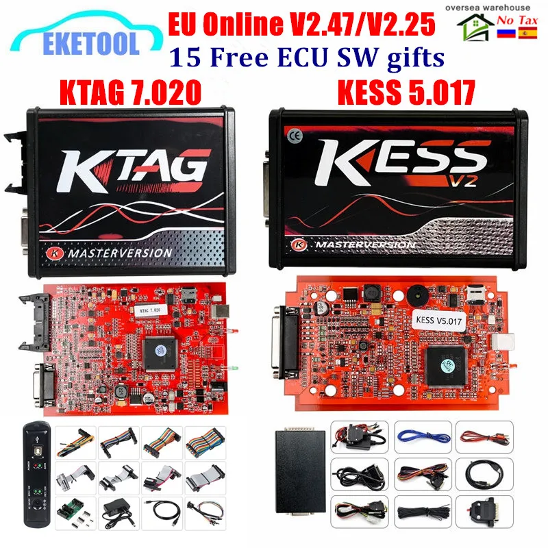 Онлайн Красный V2.47 KESS V5.017 V2 KTAG V7.020 V2.25 4LED без маркера OBD2 менеджер K-TAG 7,020 KESS V2 мастер ЭБУ обновление программист
