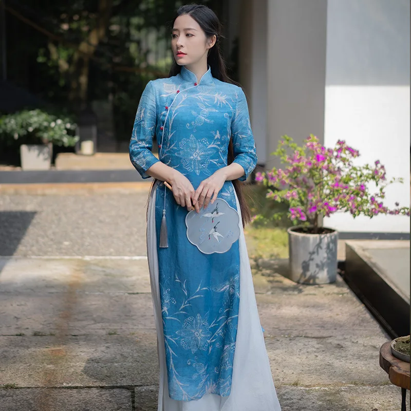 Современная китайская традиционная одежда hanfu летние юбки литературное платье