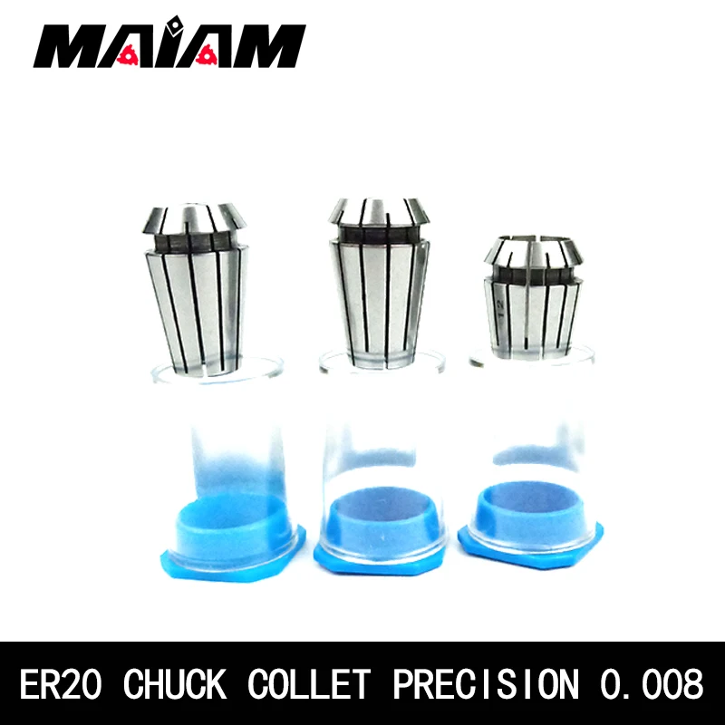 

high-quality 0.008 ER20 chuck ER20 collet 6 8mm 10mm 12mm 1/2 1/4 1/8 ER chuck for CNC Engraving Machine Lathe Mill Tool holder