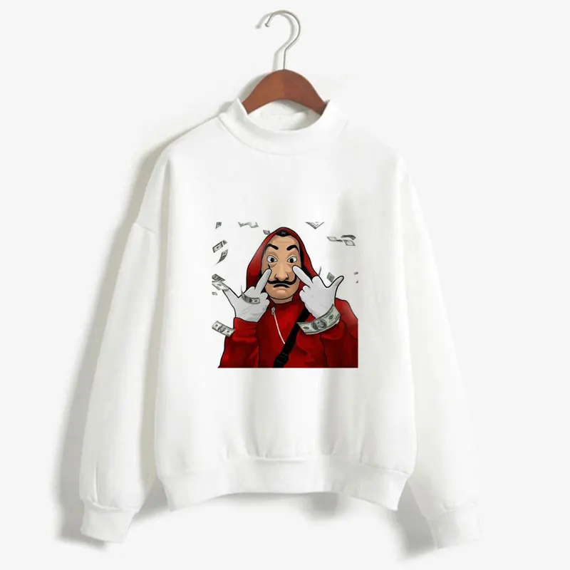 Толстовка с изображением дома бумаги Повседневная далийская маска надписью