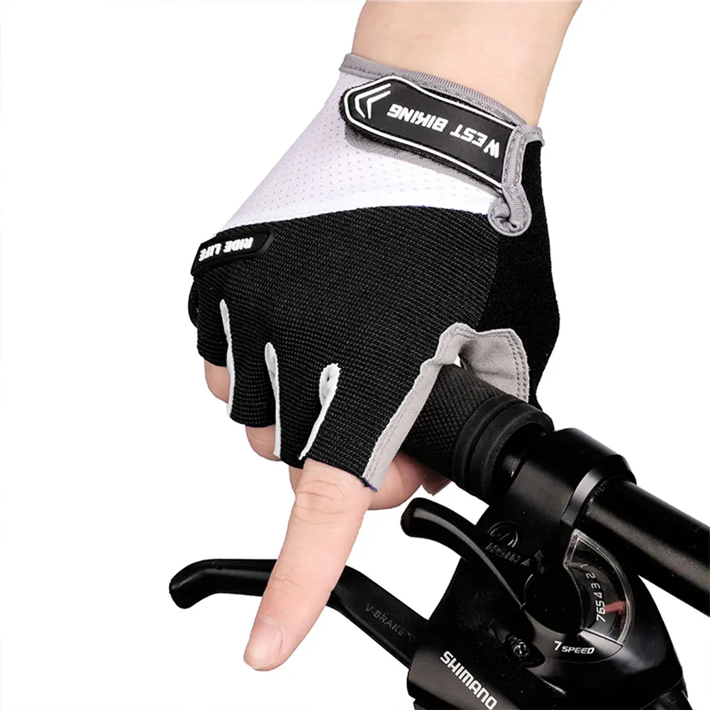 

Breathable Bicycle Gloves, Thicken Damping Half-Finger Protective Cycling Gloves