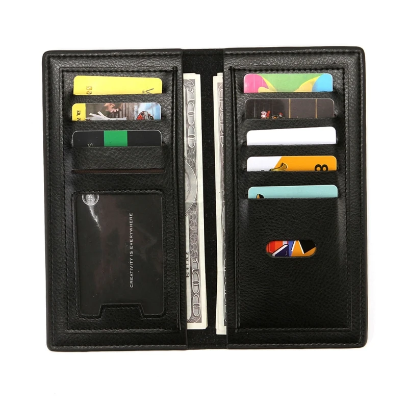 

Men's Business PU Leather Long Wallet Pocket Credit Card Holder Clutch Bifold Purse