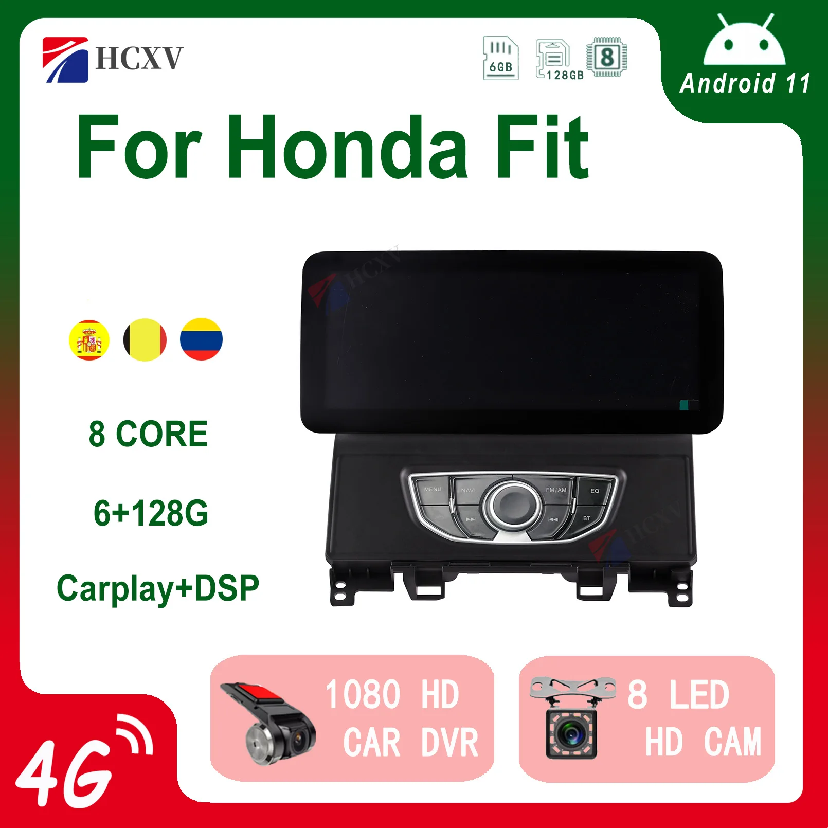 

Автомобильный радиоприемник HCXV Android для Honda Fit 12,3 "Carplay, автомобильный DVD мультимедийный плеер, магнитола с GPS-навигацией, автомобильная стере...