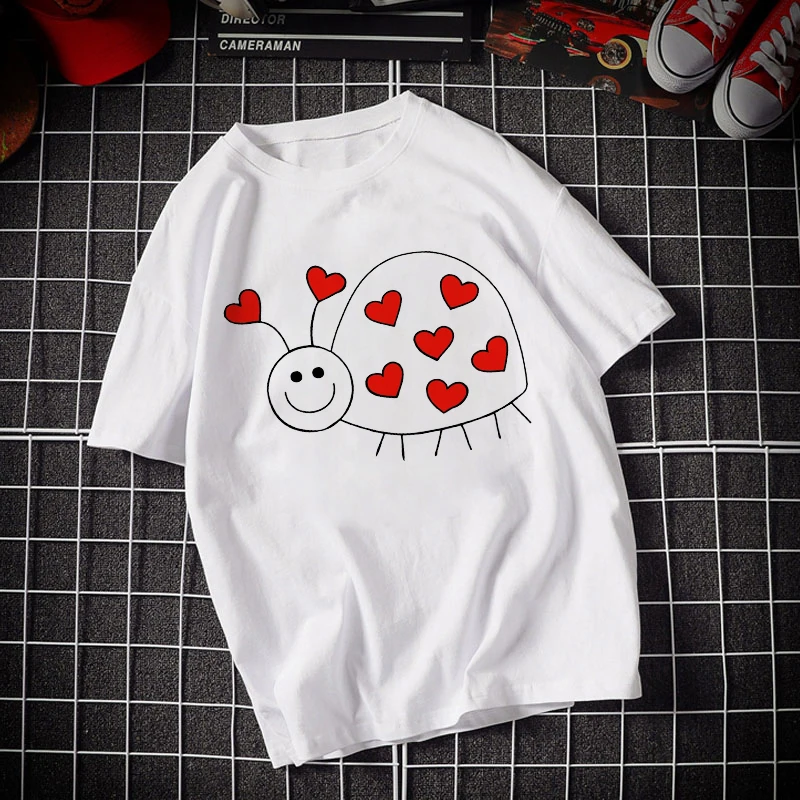

Women T-Shirt Summer Basic Plus Size S-4XL Oversize Cartoon Print O-neck Short Sleeve Tees Funny Casual T-Shirt Tops