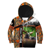 hunting moose printed hoodies kids pullover sweatshirt tracksuit jacket t shirts boy for girl funny animal apparel 01